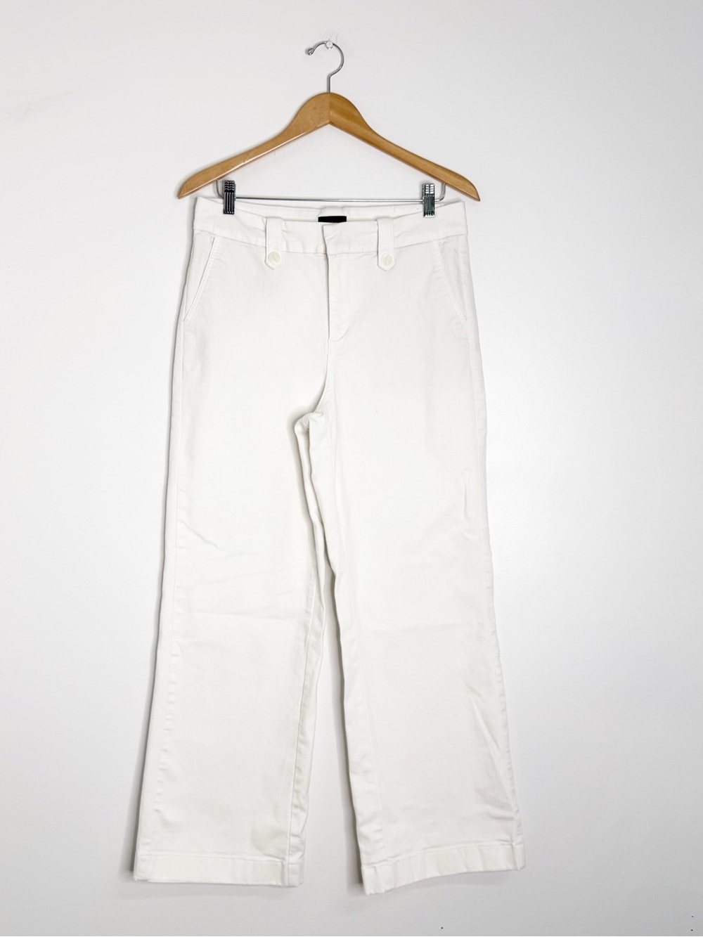 Talbots Wide Leg Jeans White Size 10 Stretch Denim Pants